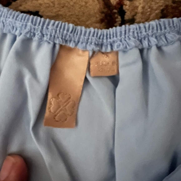 Evolutionary Apparel Light Blue Checkered/Grid Puff Sleeve Mini Dress - Picture 3 of 4